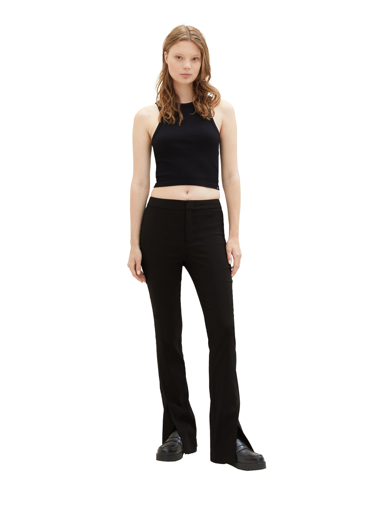 Tom Tailor Denim Damen Culotte mit Schlitz am Saum Regular Fit aus Viskose und Polyamid