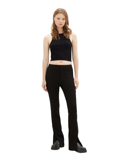 Tom Tailor Denim Damen Culotte mit Schlitz am Saum Regular Fit aus Viskose und Polyamid