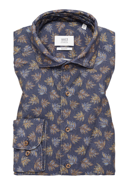 ETERNA Babycord-Langarmhemd Herren Allover-Print