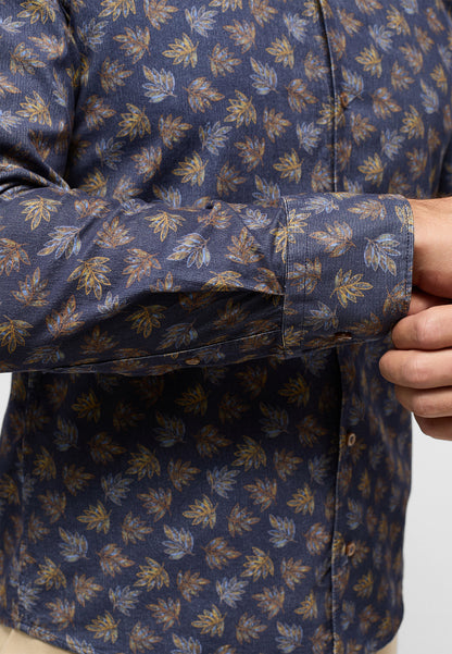 ETERNA Babycord-Langarmhemd Herren Allover-Print