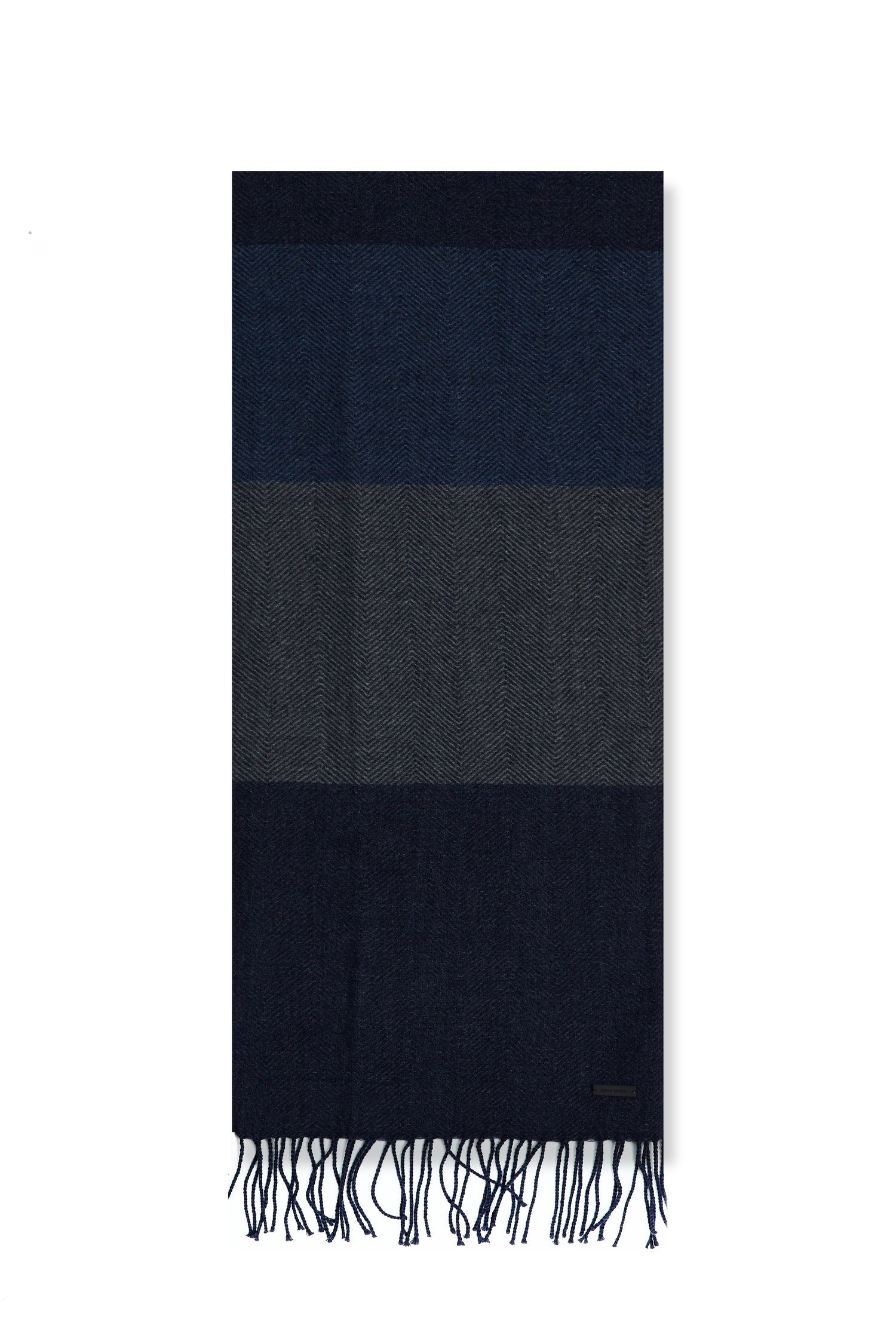 Pierre Cardin Webschal aus Lambswool-Blend für Herren mit Macro-Fischgrat-Muster