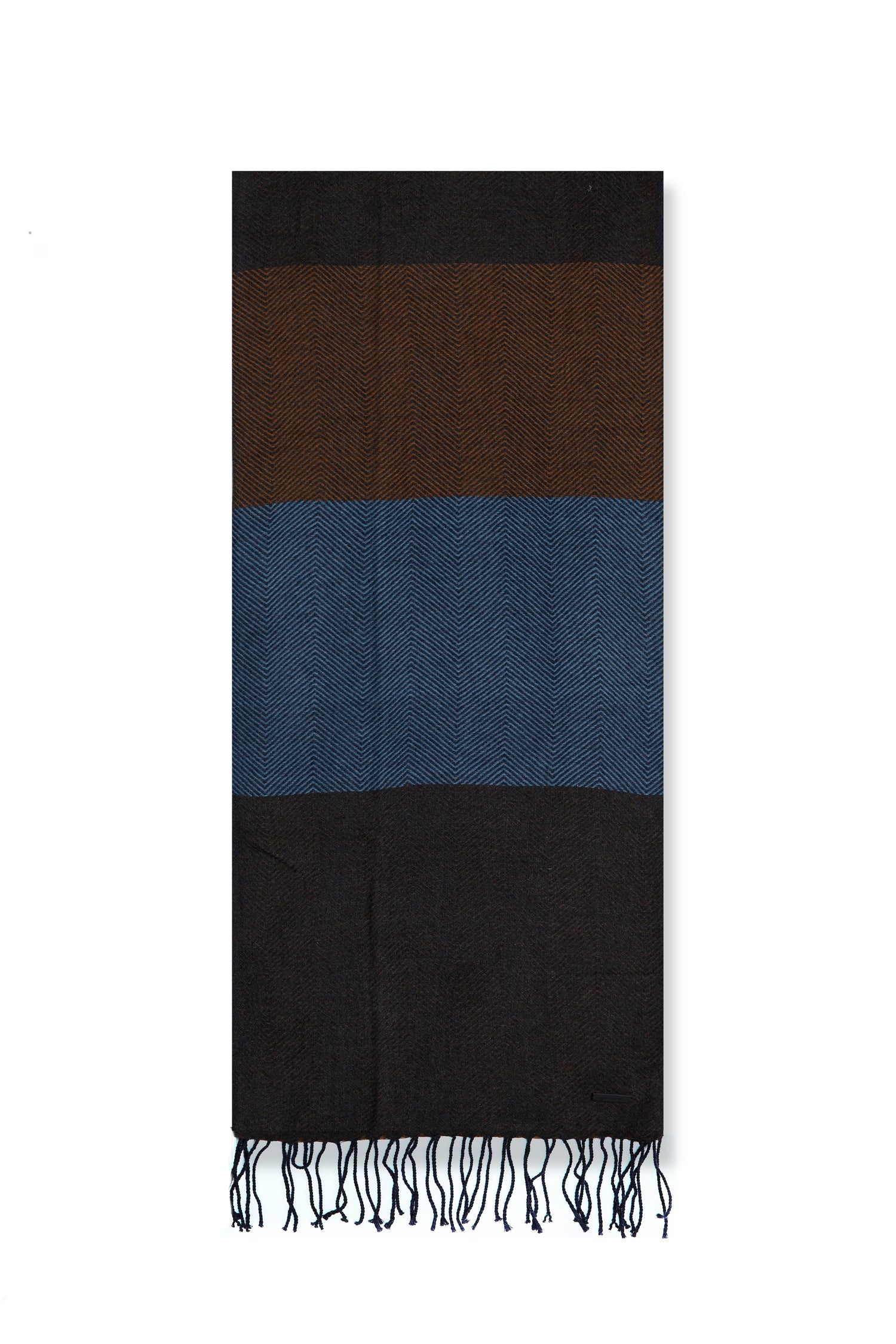 Pierre Cardin Webschal aus Lambswool-Blend für Herren mit Macro-Fischgrat-Muster