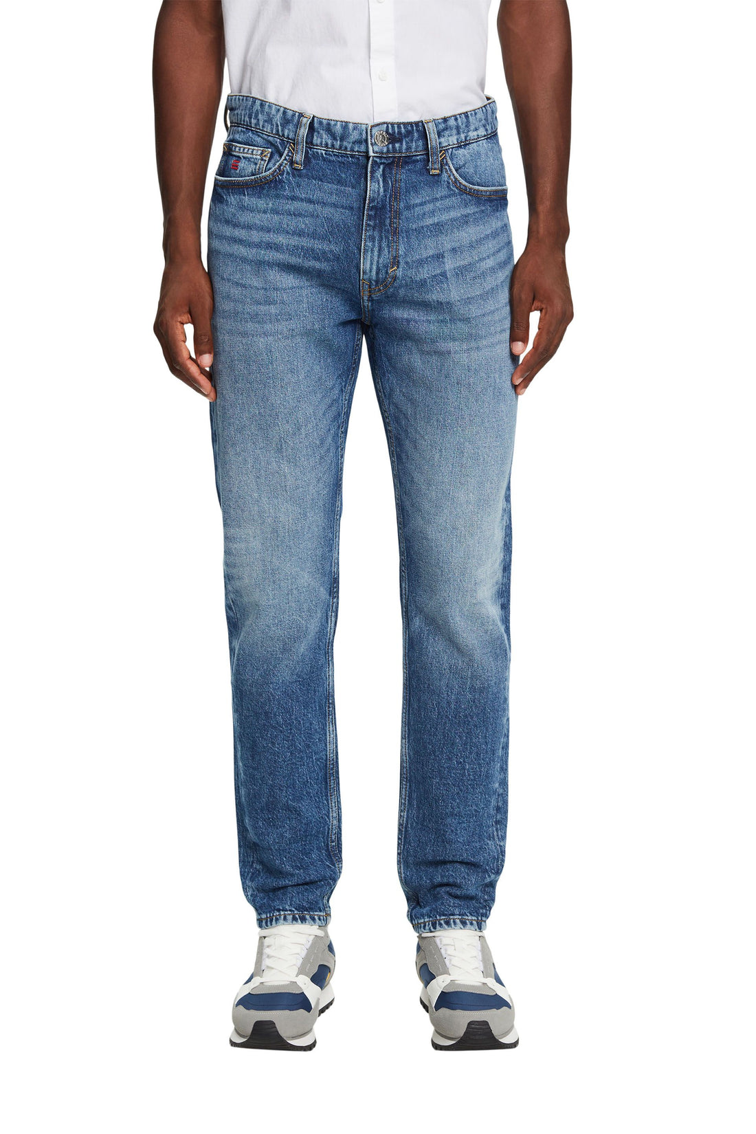 Esprit Herren Jeans Konisch Zulaufend 5-Pockets-Styling