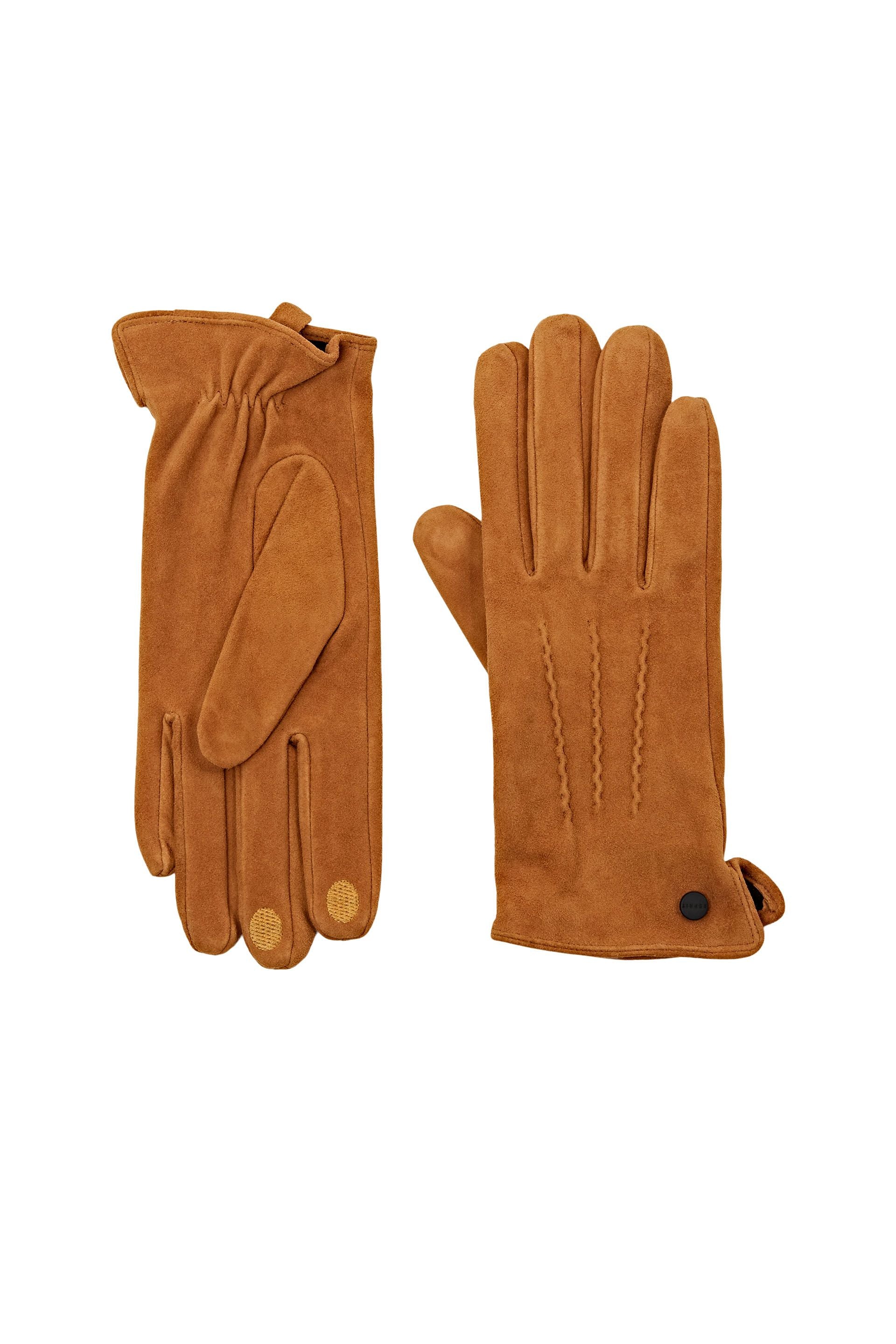 Esprit Veloursleder-Handschuhe für Erwachsene Weiblich Touchscreen-kompatibel