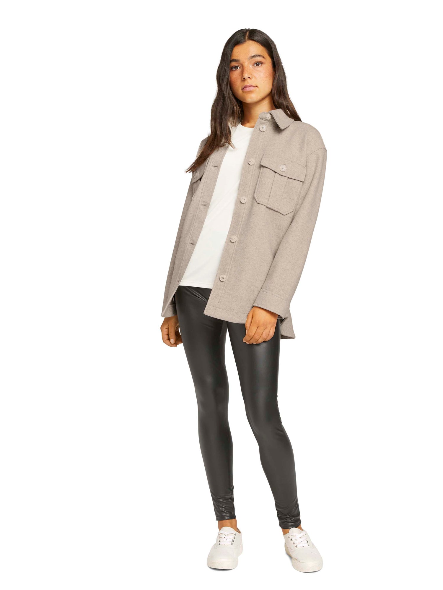 Tom Tailor Denim Leggings Damen Enge Kunstlederhose Hohe Leibhöhe