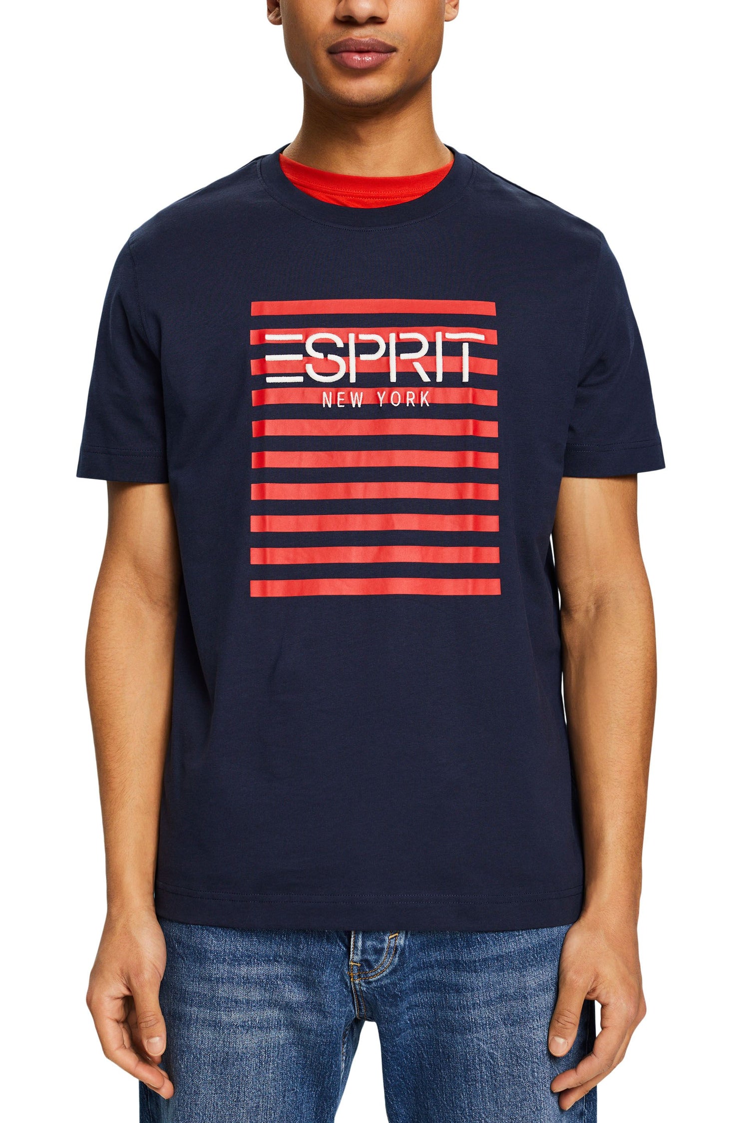 Esprit Herren T-Shirt Regular Fit Grafikprint Baumwolle