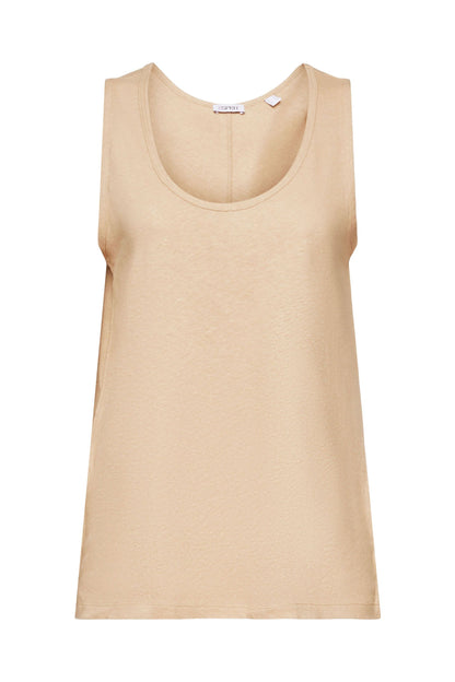ESPRIT Leinen Baumwolle Top Damen Ärmellos Regular Fit