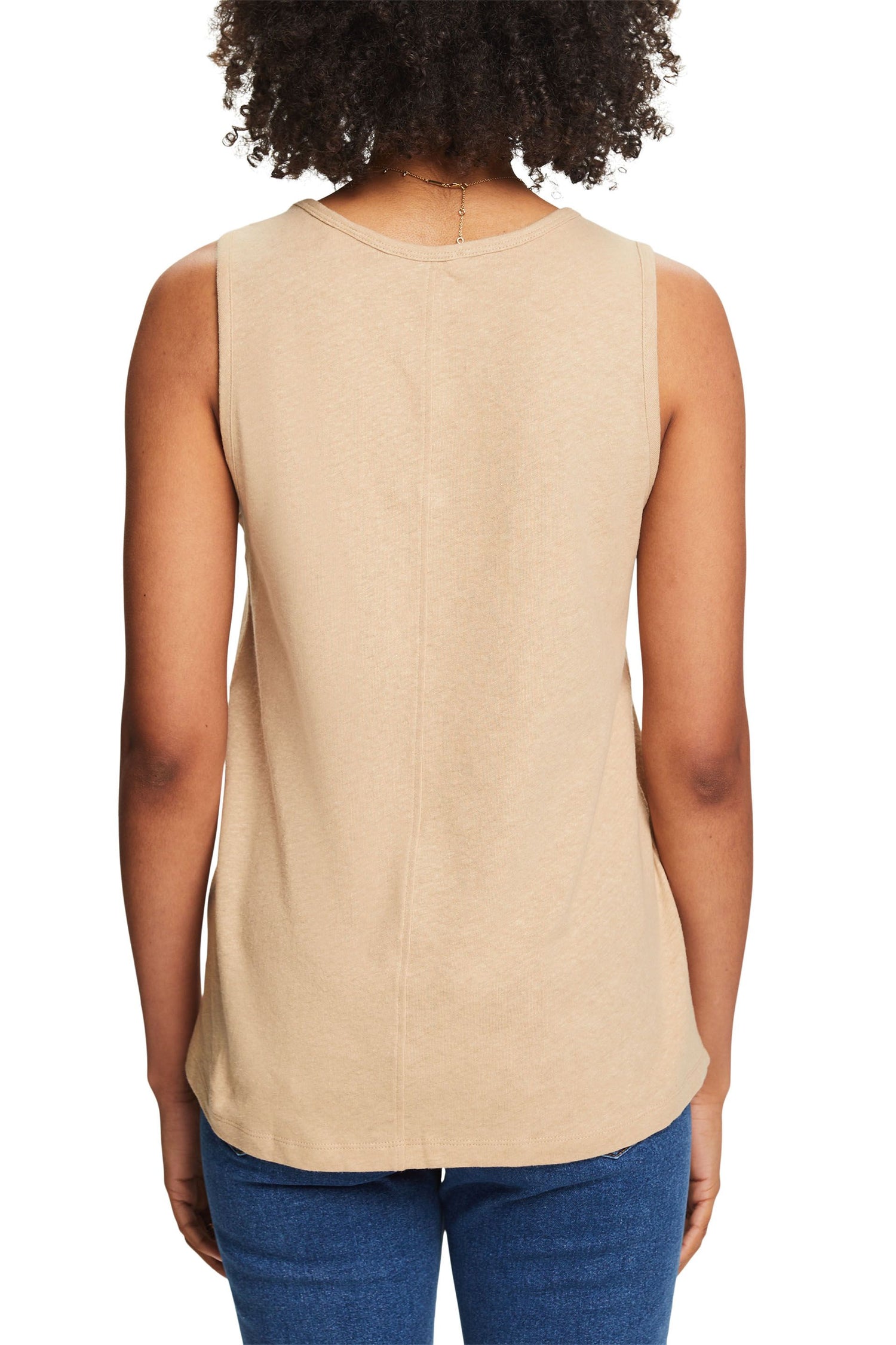 ESPRIT Leinen Baumwolle Top Damen Ärmellos Regular Fit