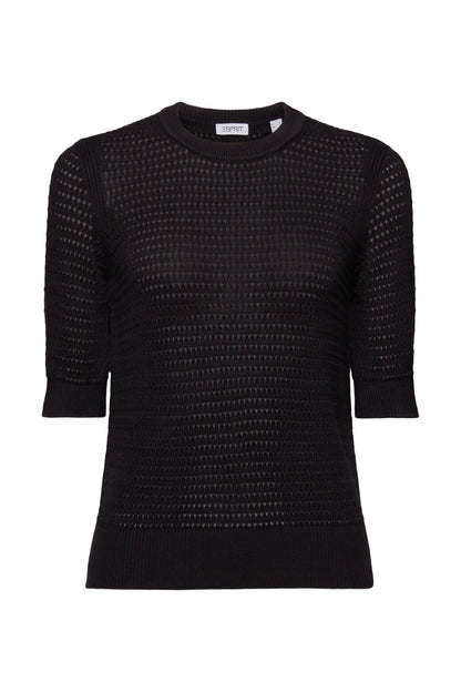 Kurzärmeliger Mesh-Pullover