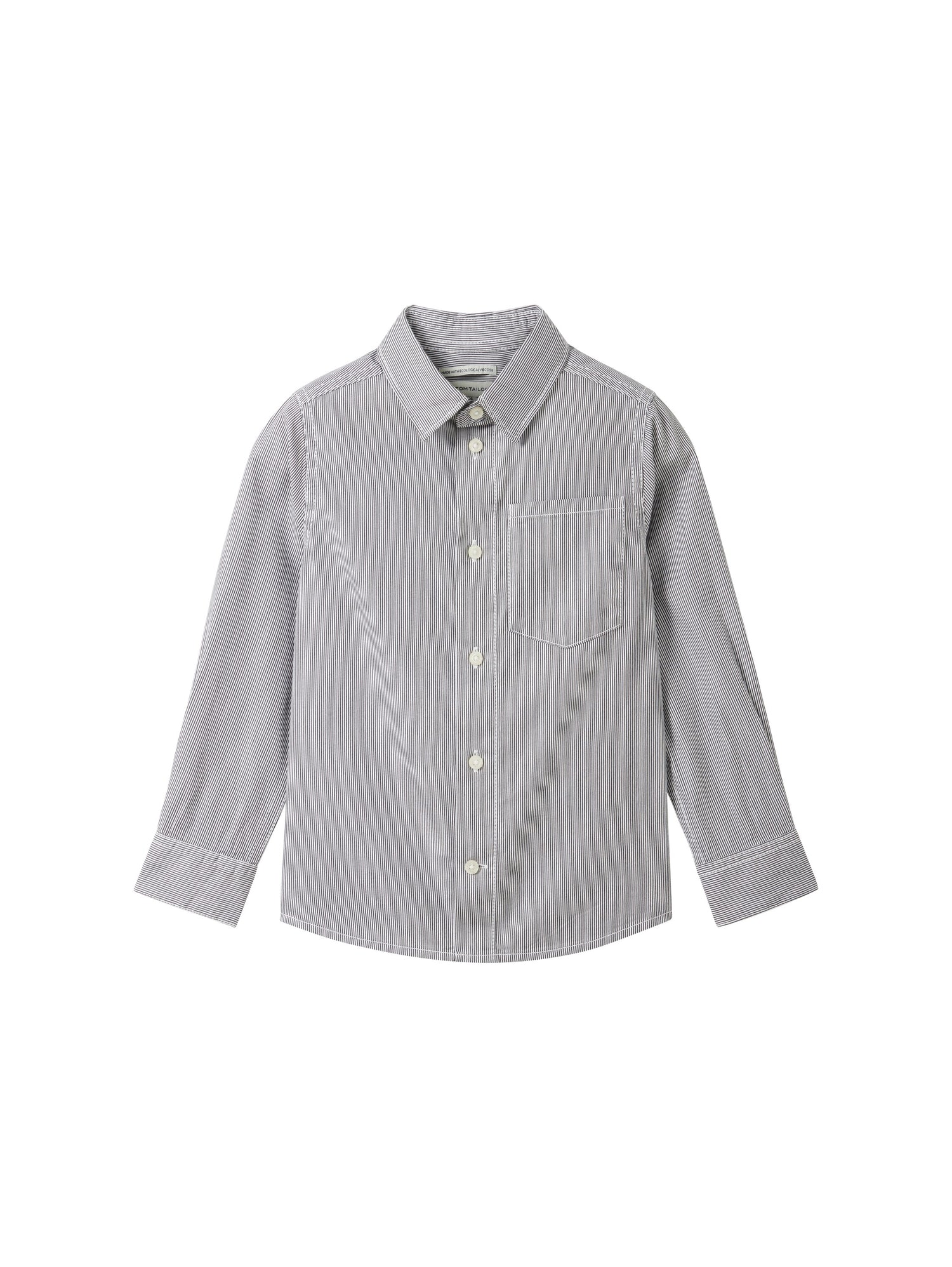 Tom Tailor Denim Hemd Kinder Langarm Regular Fit Gestreift mit Manschetten