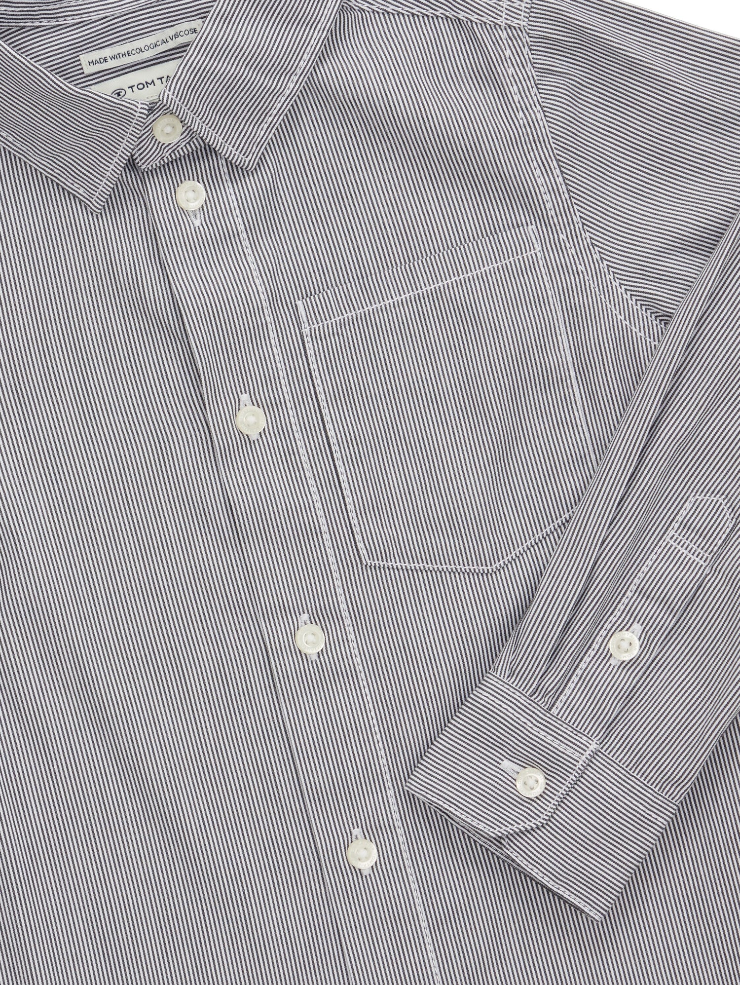 Tom Tailor Denim Hemd Kinder Langarm Regular Fit Gestreift mit Manschetten