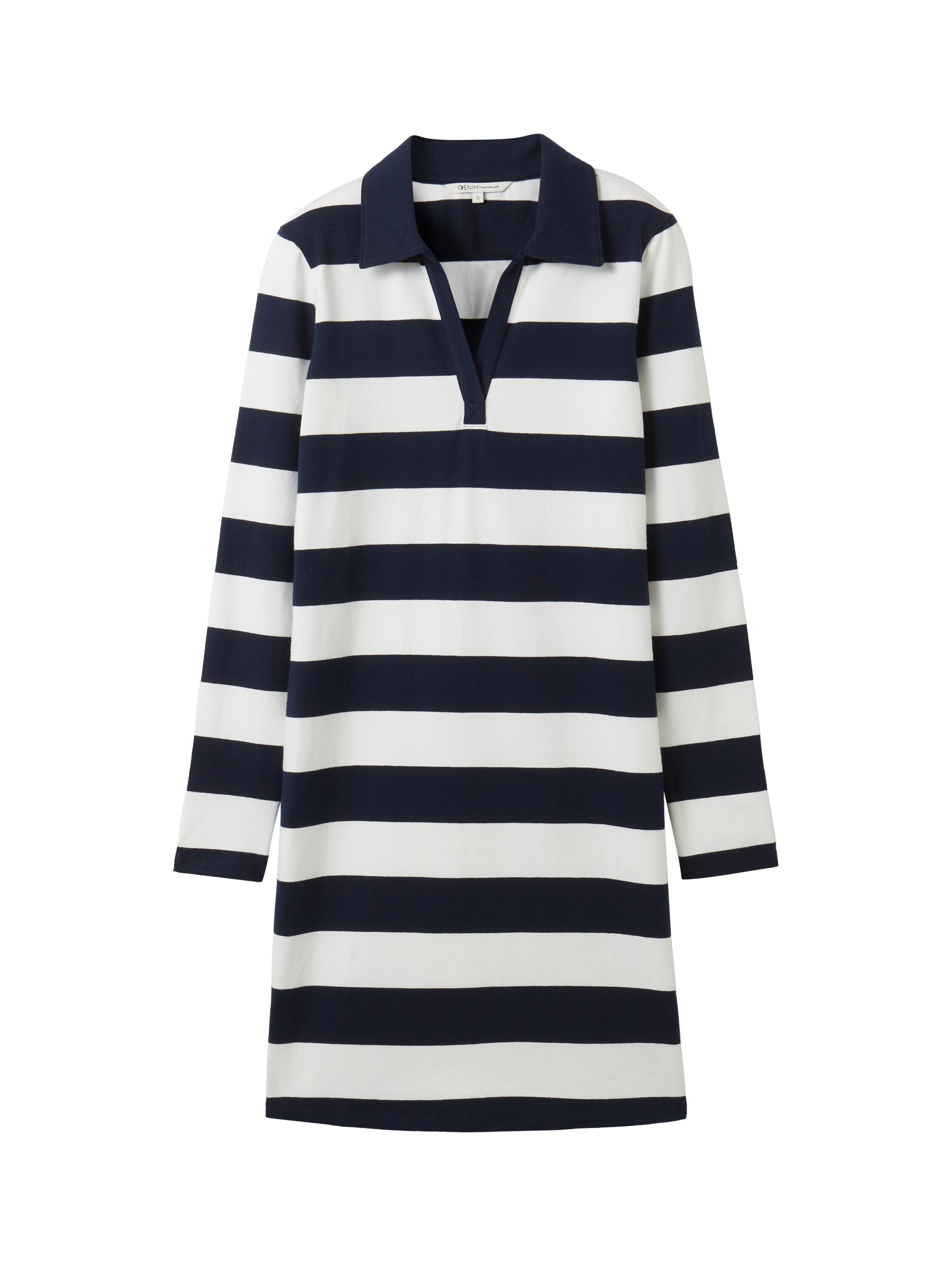 Tom Tailor Damen Langarmshirt V-Ausschnitt Kentkragen