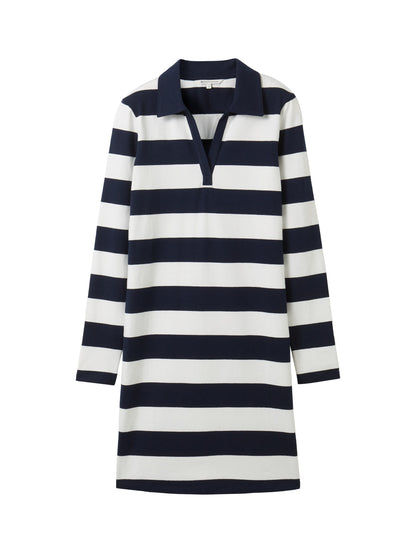 Tom Tailor Damen Langarmshirt V-Ausschnitt Kentkragen