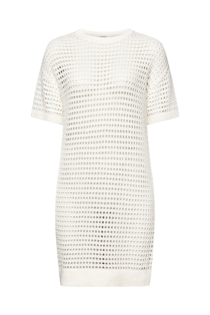 Esprit Baumwollstrickshirt Damen Offenmaschig Kurzarm Rundhals