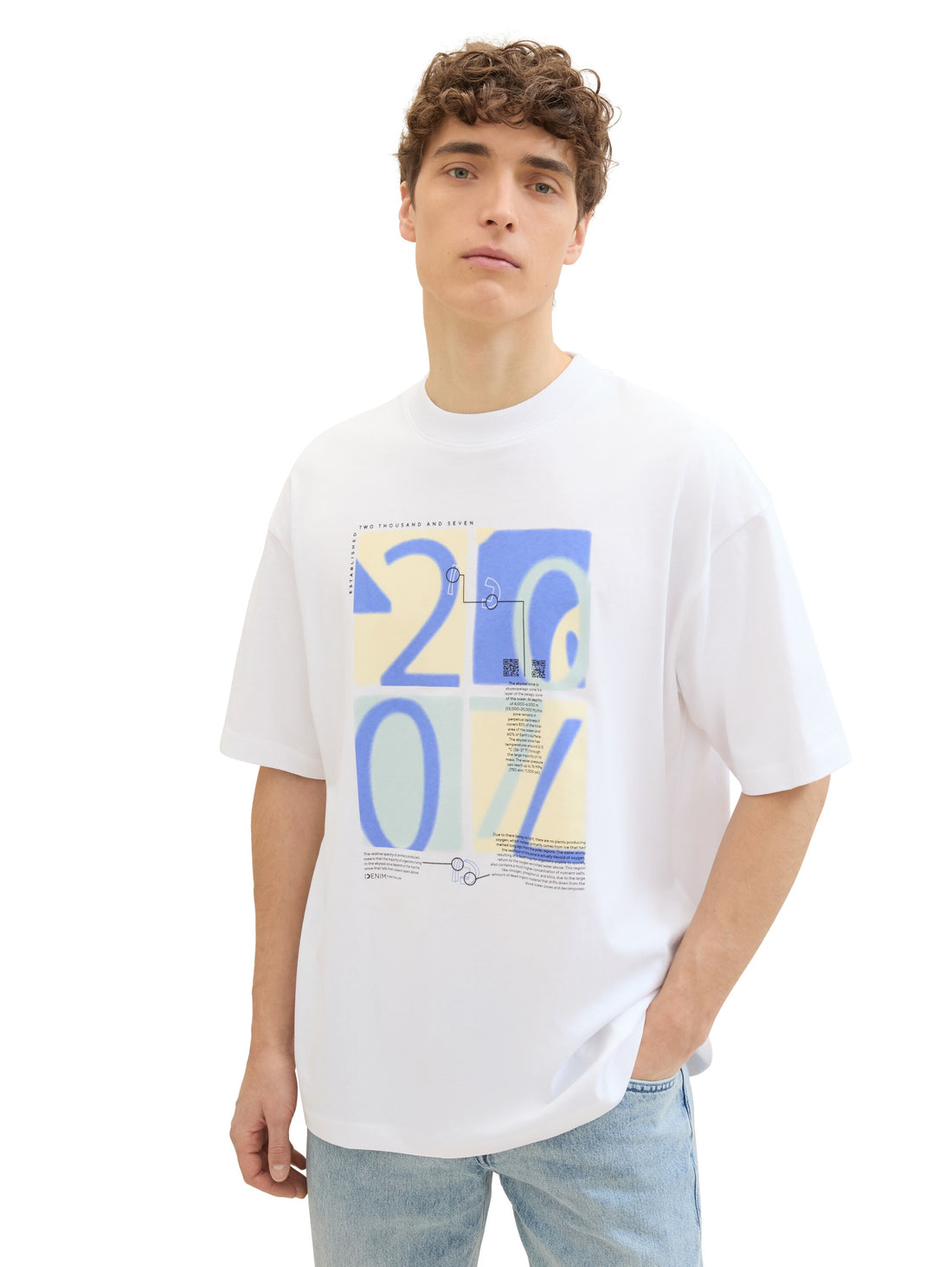 Tom Tailor Denim Male &amp; Female Oversized T-Shirt Herren weiß