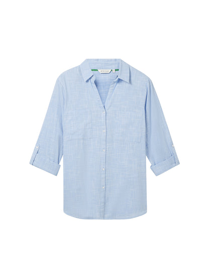 Tom Tailor Denim Strukturierte Bluse mit Kentkragen für Damen