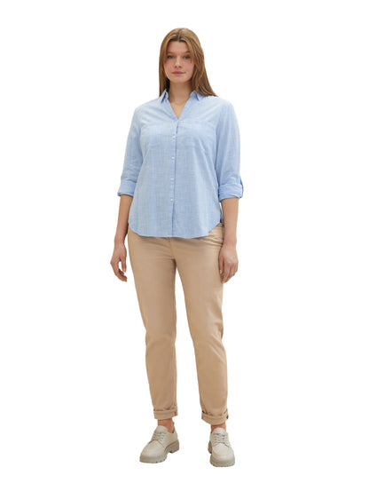 Tom Tailor Denim Strukturierte Bluse mit Kentkragen für Damen