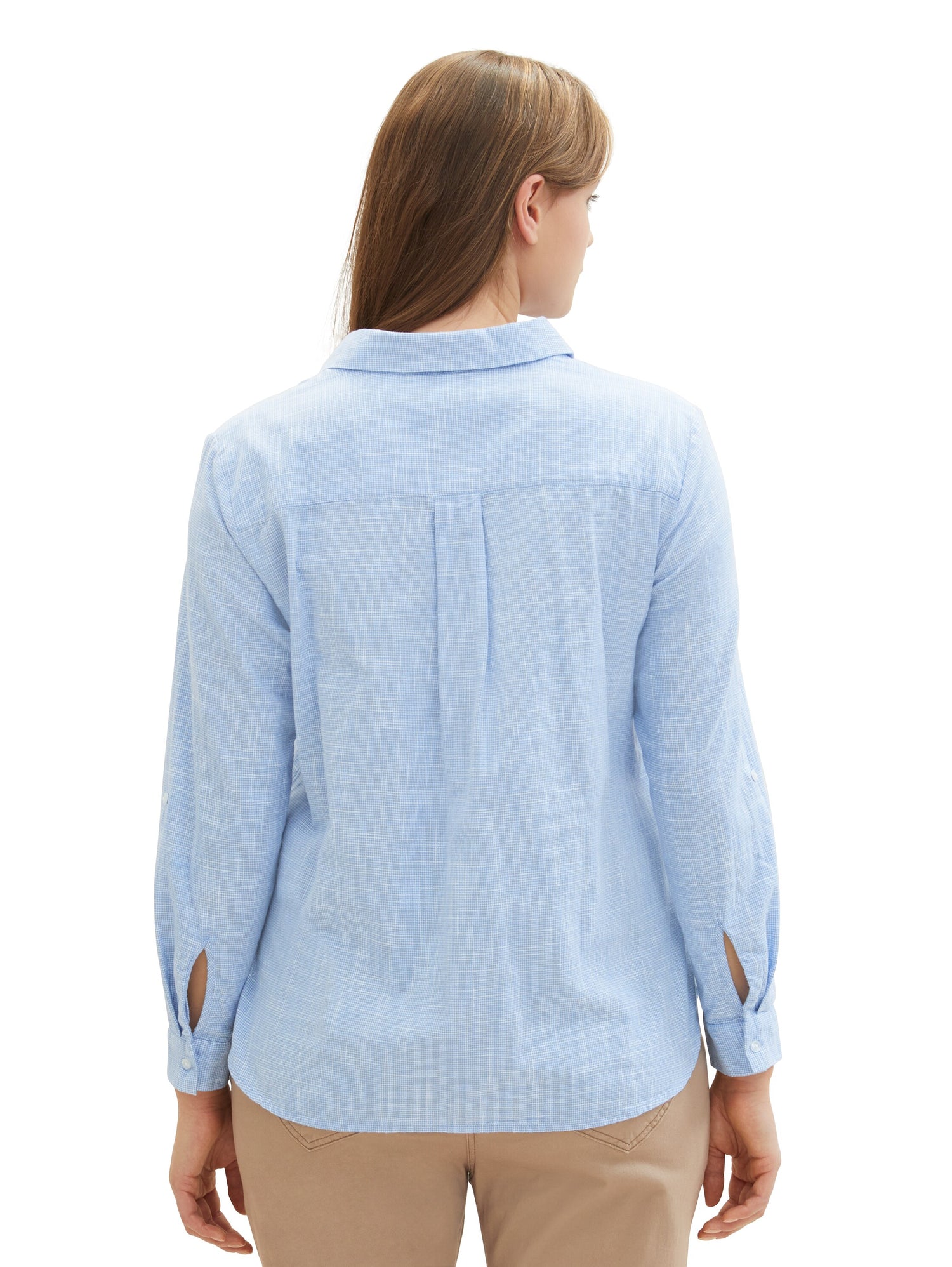 Tom Tailor Denim Strukturierte Bluse mit Kentkragen für Damen