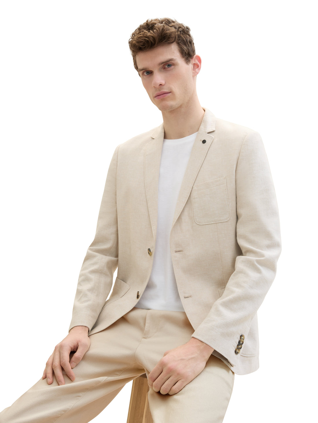 Tom Tailor Denim Hemd Langarm Regular Fit Herren Leinen Baumwolle Atmungsaktiv