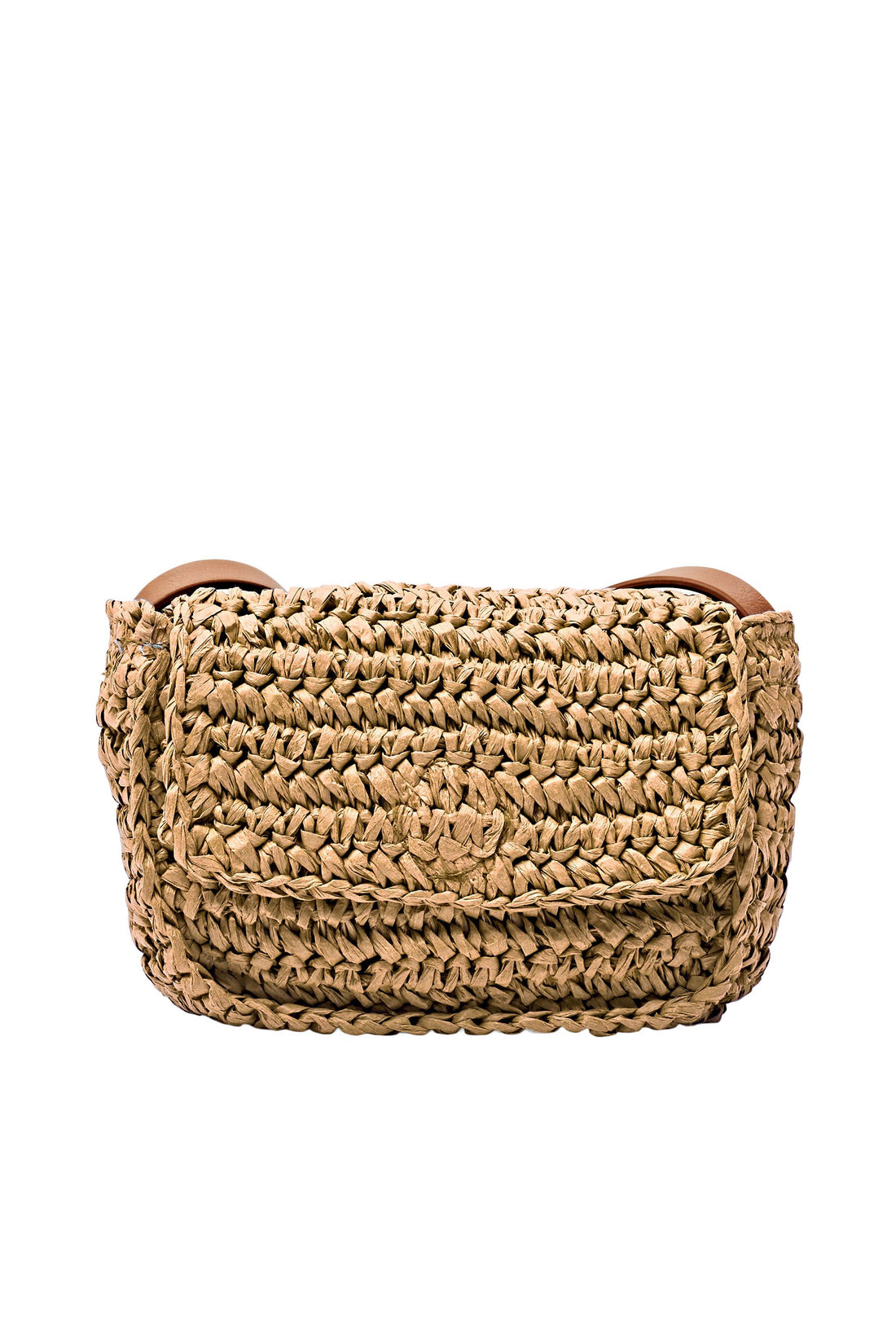 Esprit Häkeloptik Schultertasche für Frauen mit Lederriemen