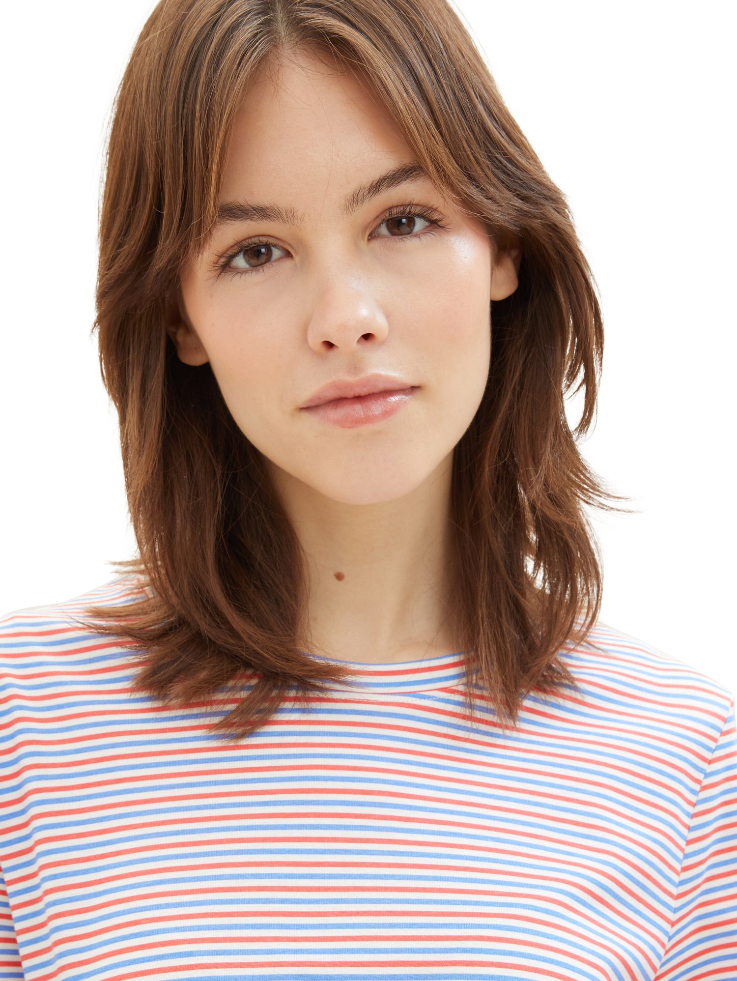 Tom Tailor Denim T-Shirt Damen mit Knotendetail aus Bio-Baumwolle