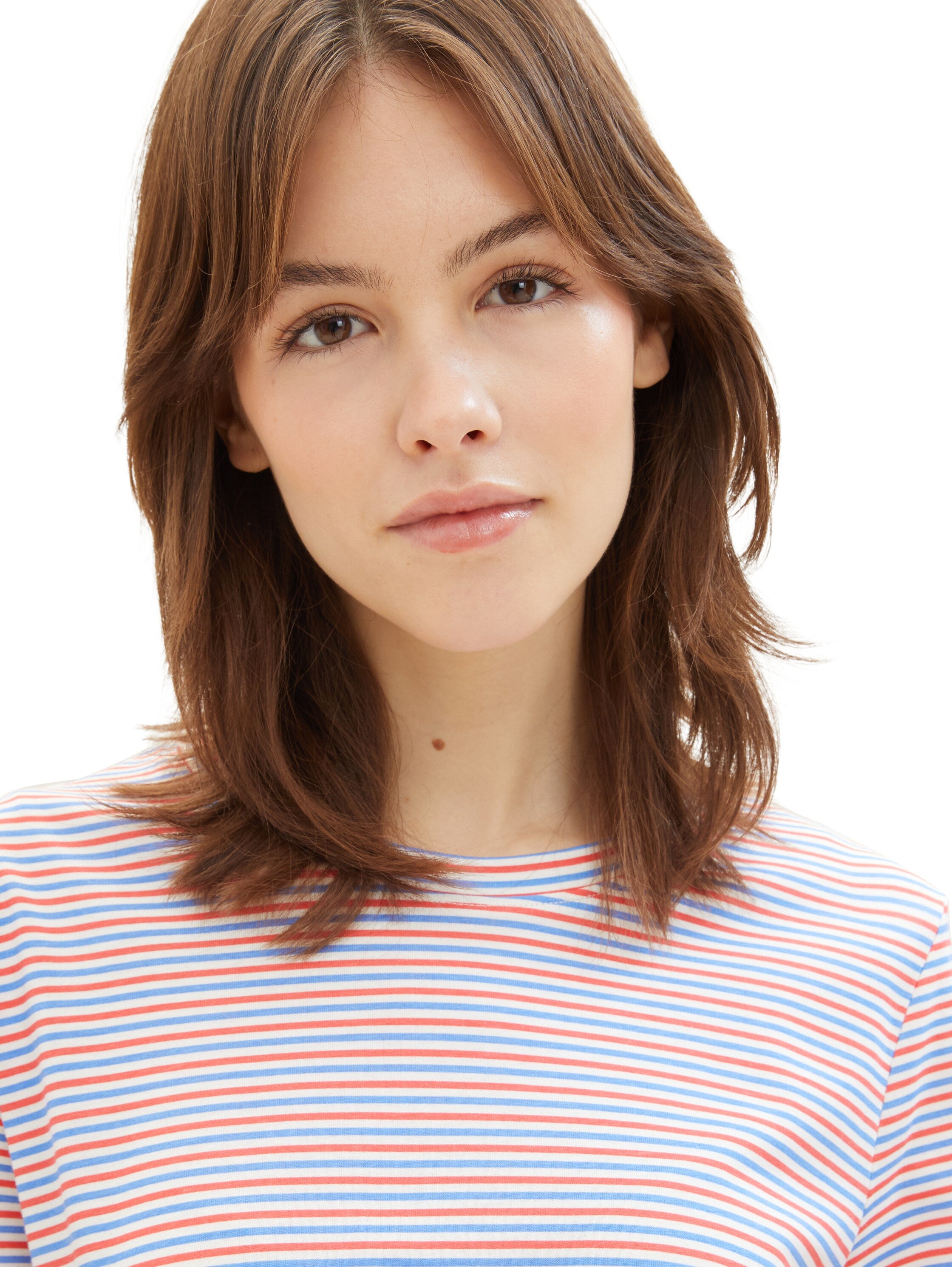 Tom Tailor Denim T-Shirt Damen mit Knotendetail aus Bio-Baumwolle