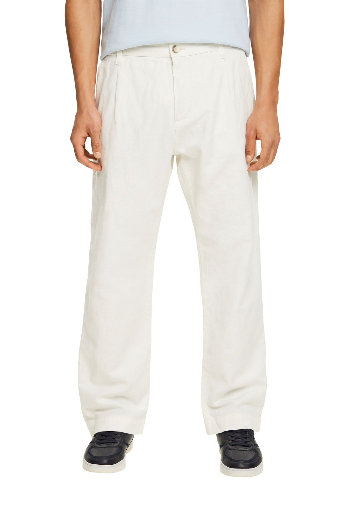 ESPRIT Herren Leinen-Baumwollhose Gerade Passform 4-Pocket-Styling
