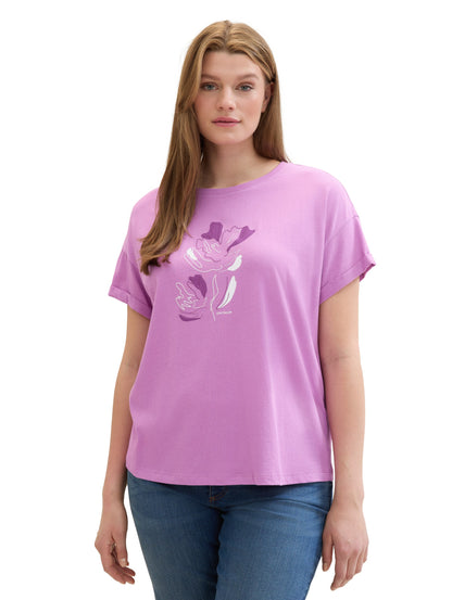 Tom Tailor Denim T-Shirt Damen Print Regular Fit Rundhalsausschnitt