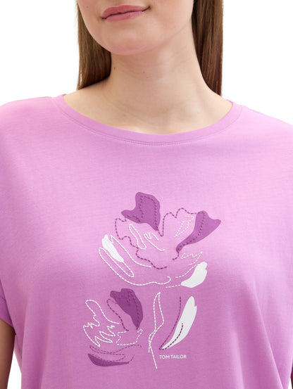 Tom Tailor Denim T-Shirt Damen Print Regular Fit Rundhalsausschnitt