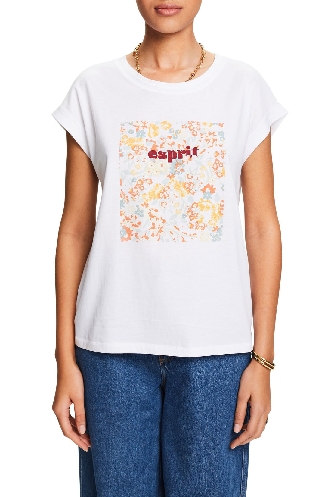 ESPRIT Damen T-Shirt Baumwolle Pflegeleicht