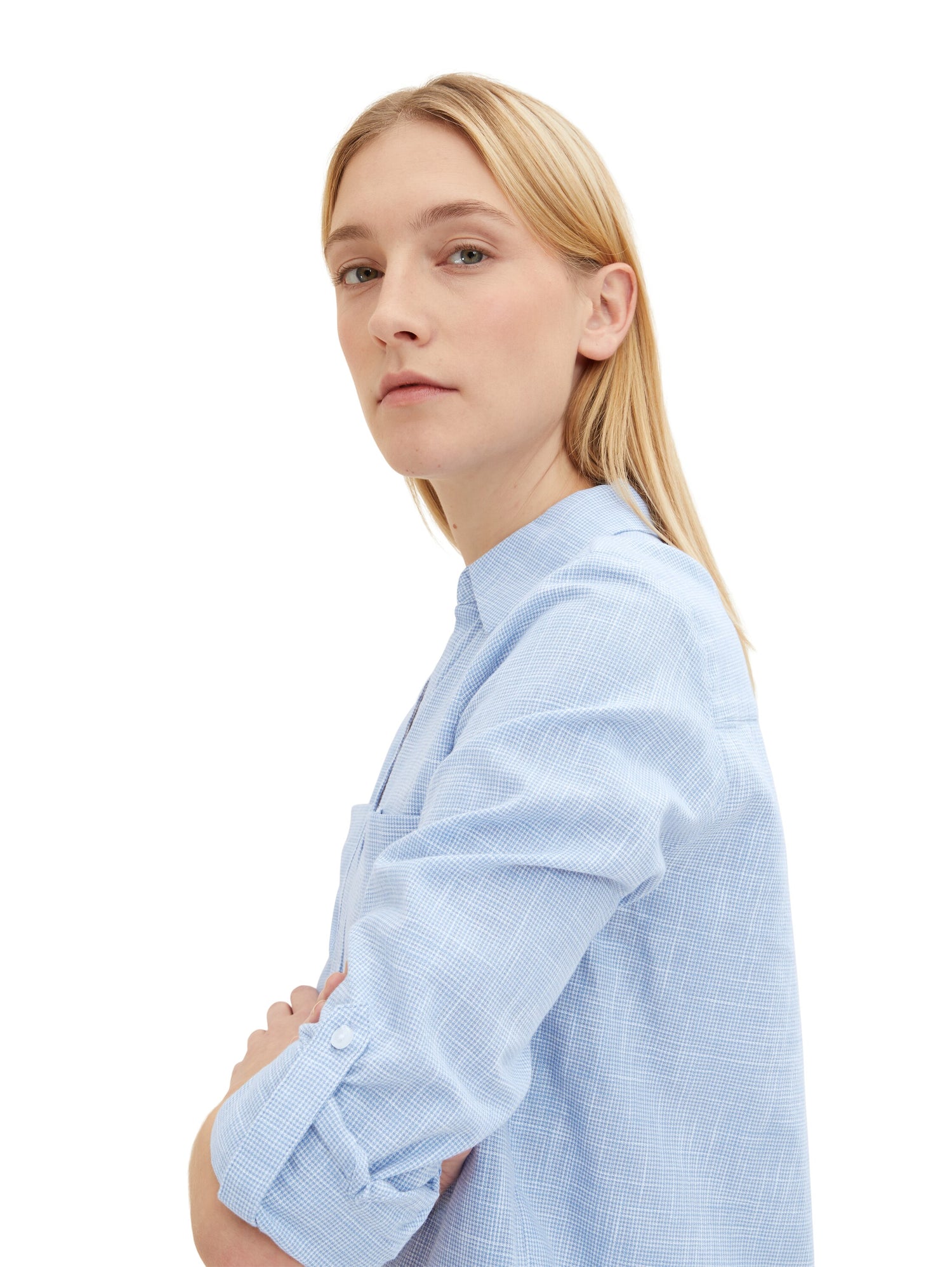 Tom Tailor Denim Bluse Damen Regular Fit Nachhaltige Baumwolle