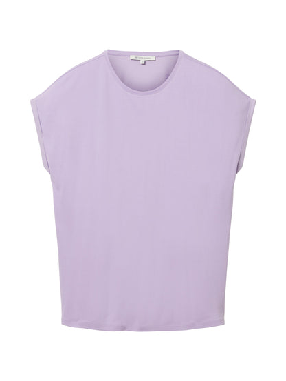 Tom Tailor Damen T-Shirt Loose Fit Rundhals Viskose