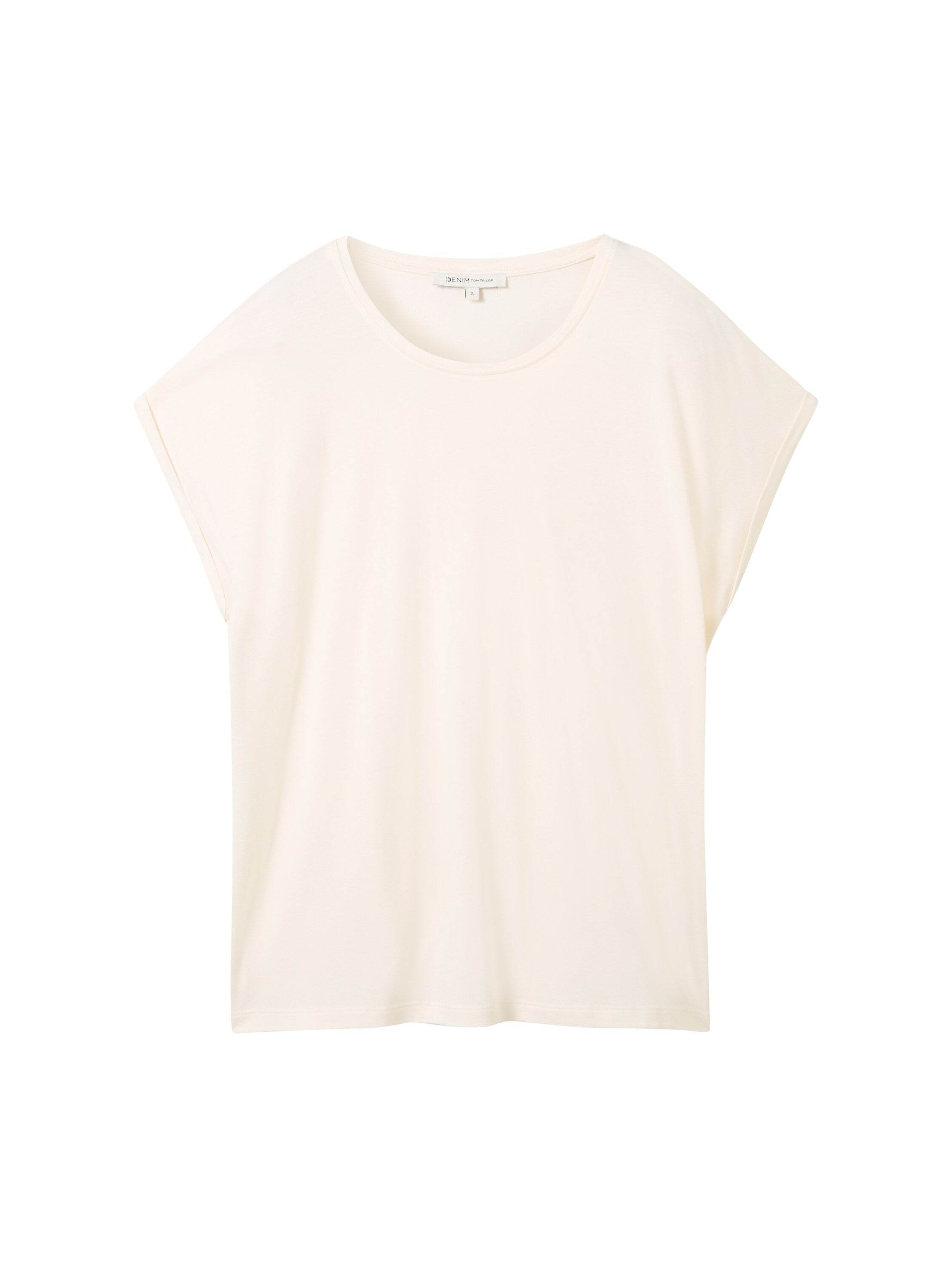 Tom Tailor Damen T-Shirt Loose Fit Rundhals Viskose