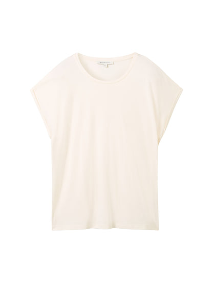 Tom Tailor Damen T-Shirt Loose Fit Rundhals Viskose