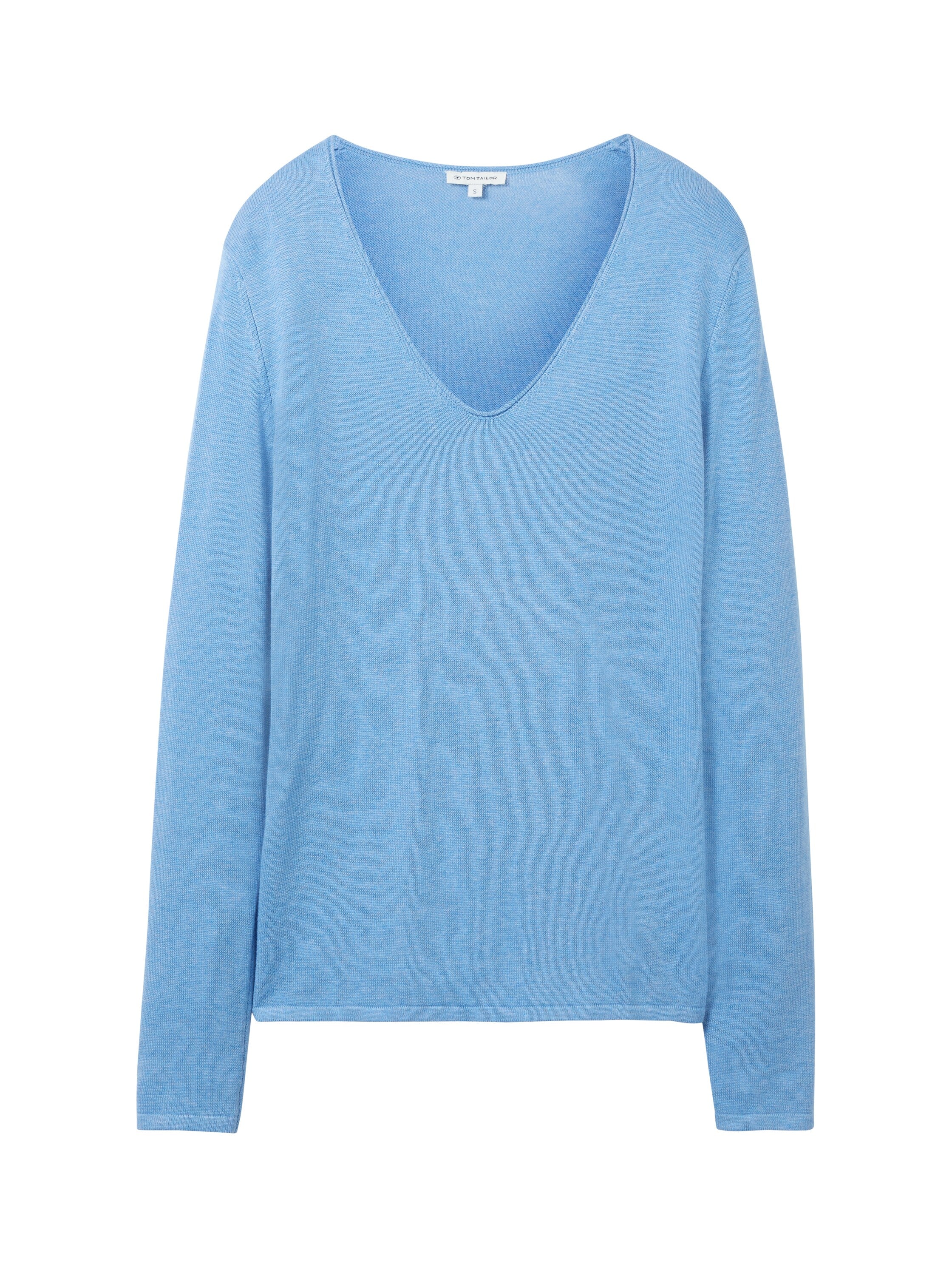 Tom Tailor Denim Strickpullover Herren Basic V-Ausschnitt