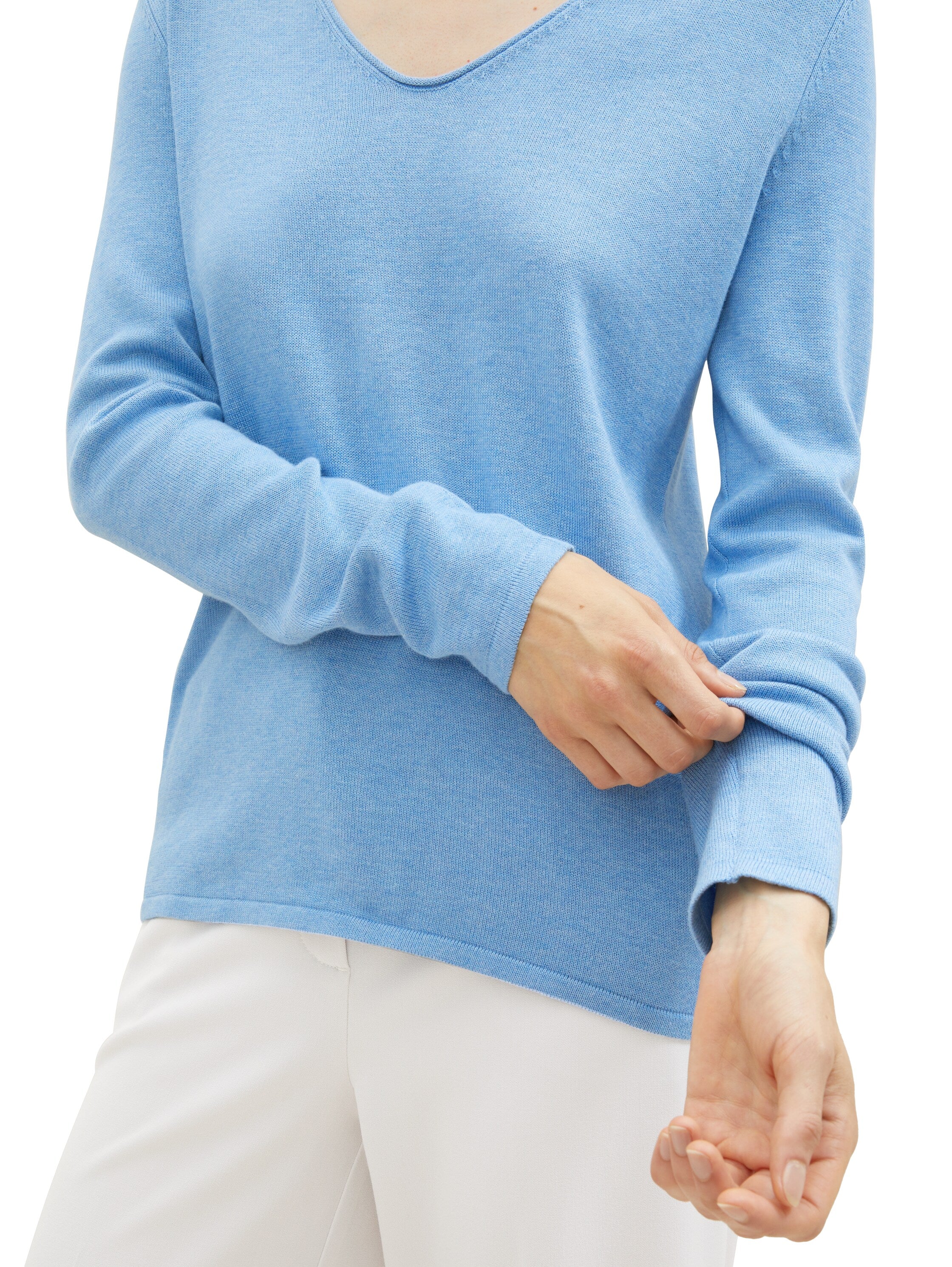 Tom Tailor Denim Strickpullover Herren Basic V-Ausschnitt