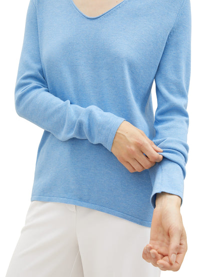 Tom Tailor Denim Strickpullover Herren Basic V-Ausschnitt