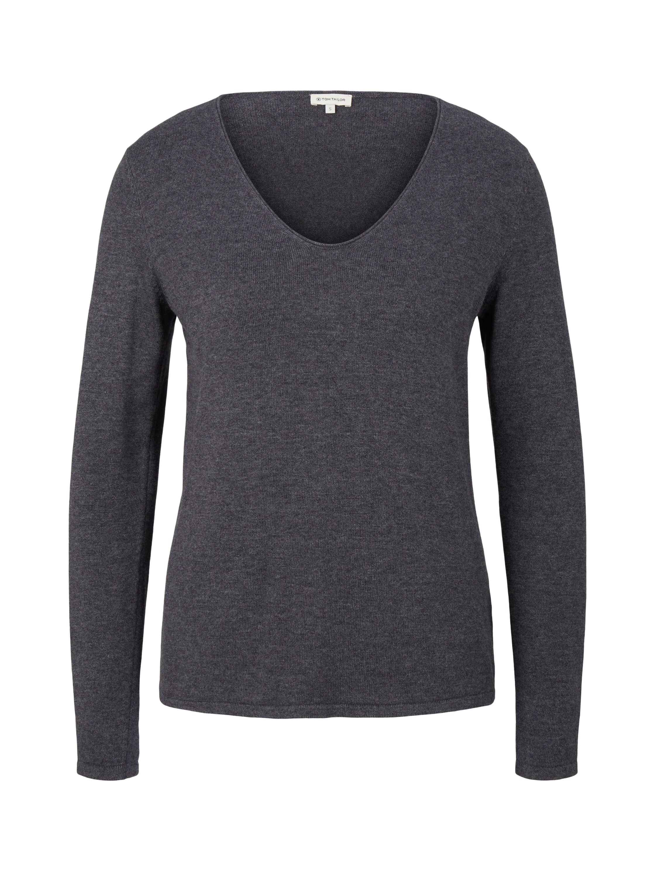 Tom Tailor Denim Strickpullover Herren Basic V-Ausschnitt