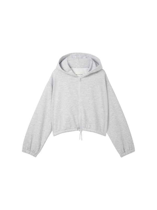 Cropped Hoodie Sweatjacke mit Kordelzug