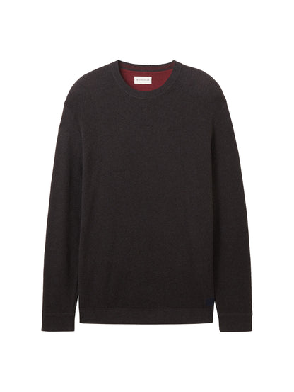 Tom Tailor Denim Strickpullover Herren Strukturiert Langarm Regular Fit