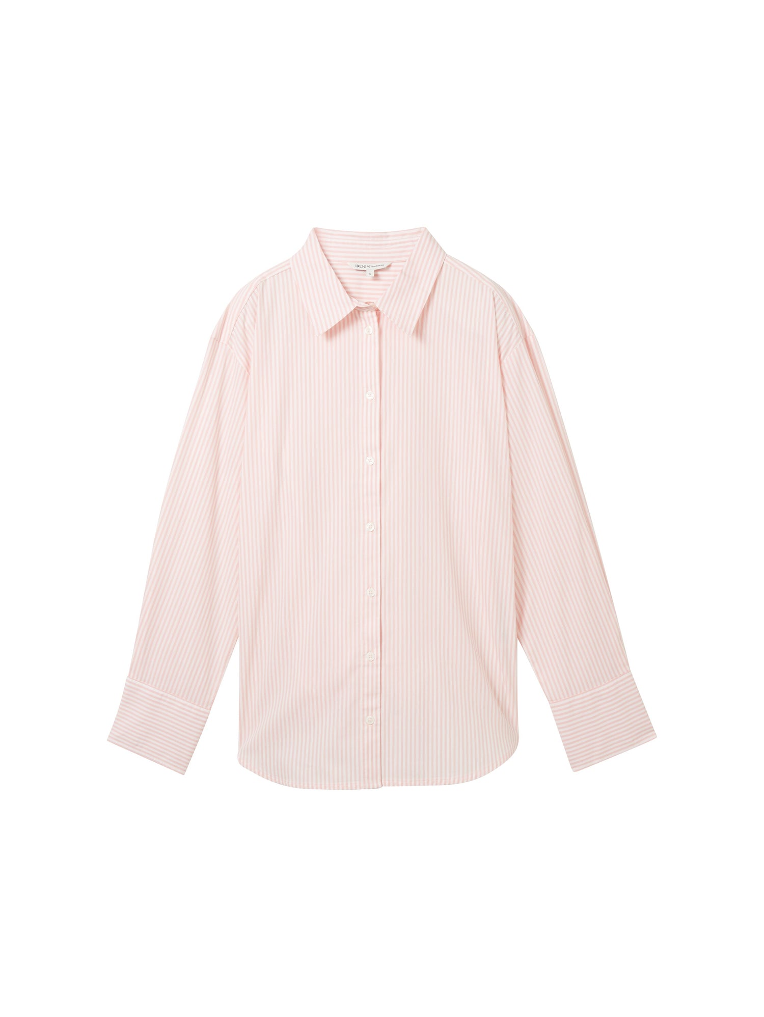 Tom Tailor Denim Bluse Damen Loose Fit Gestreift Langarm Baumwolle