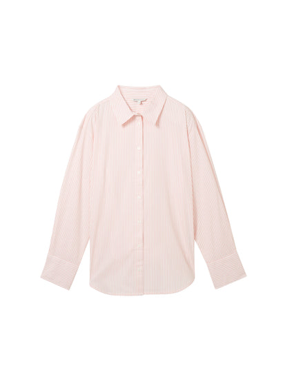 Tom Tailor Denim Bluse Damen Loose Fit Gestreift Langarm Baumwolle