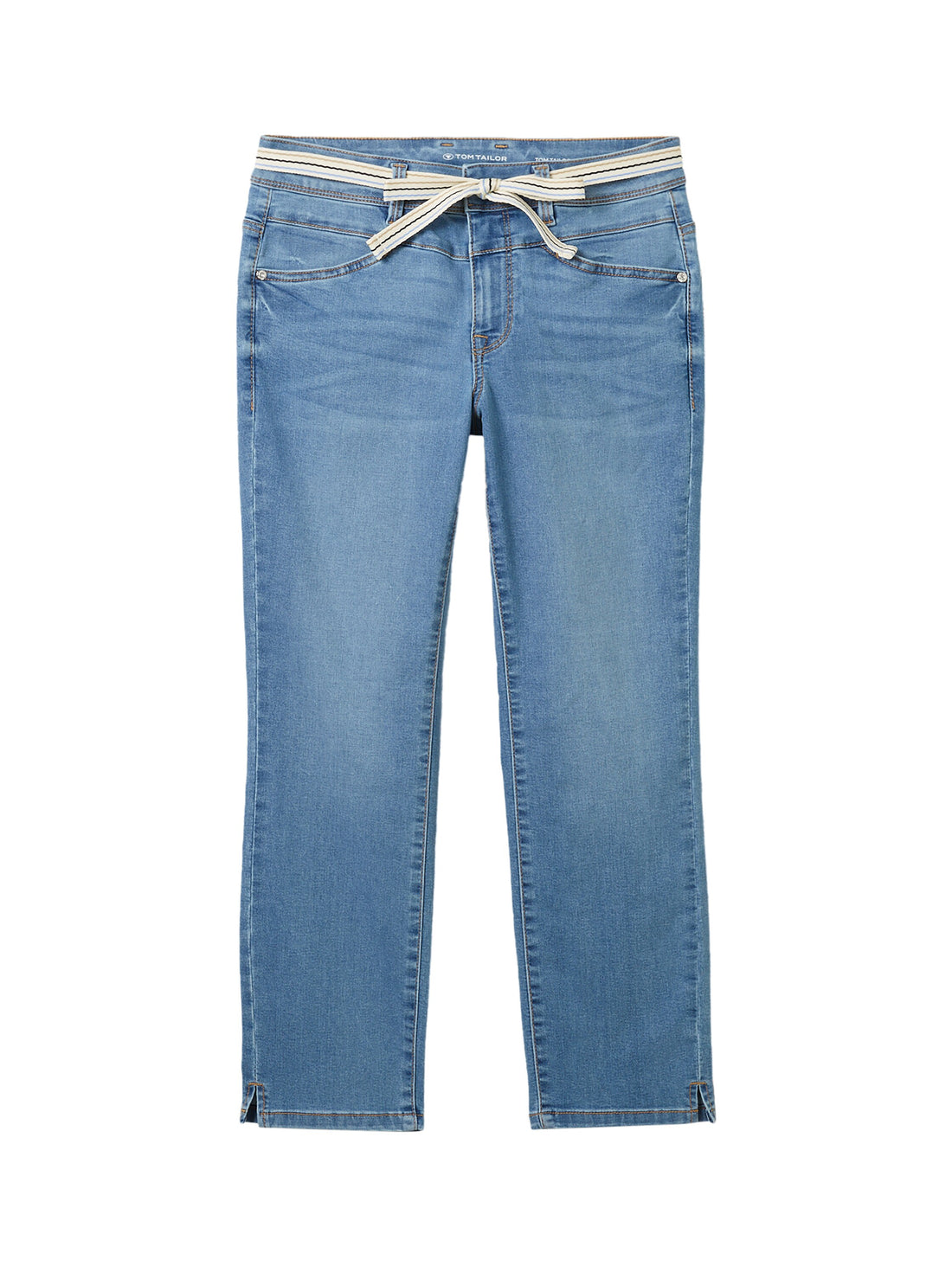 Tom Tailor Damen Jeans Slim Fit Four-Pocket Gürtel