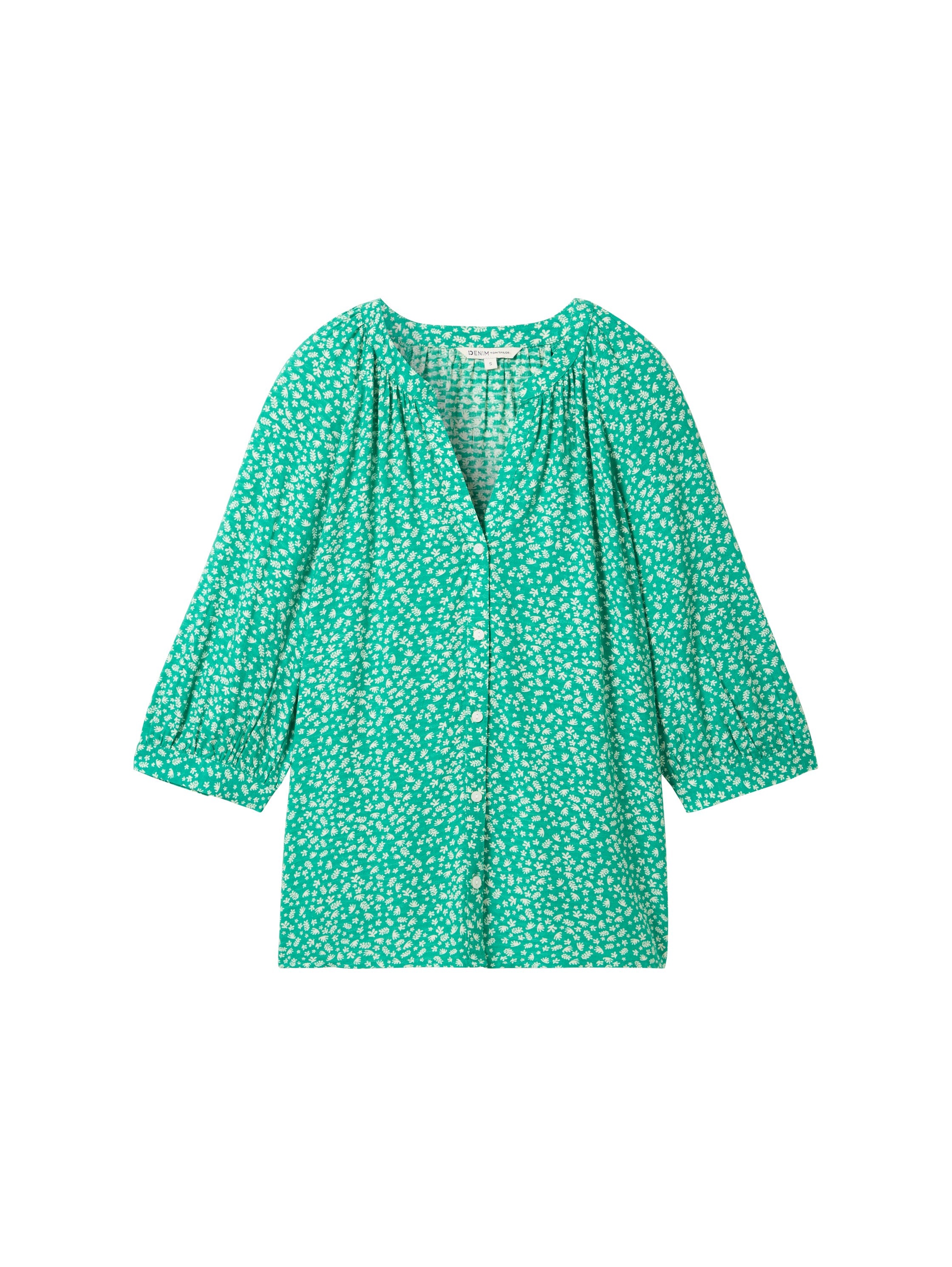 Tom Tailor Denim Ballonärmel Bluse Damen Viskose Alloverprint