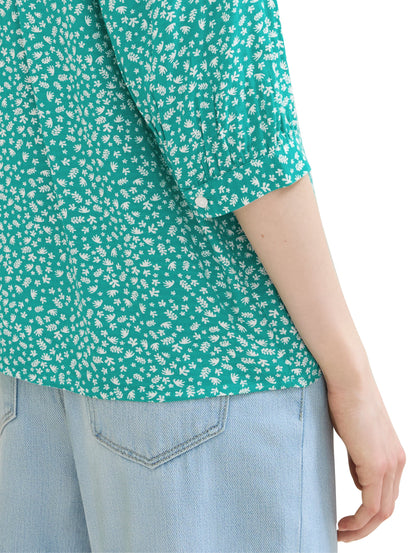 Tom Tailor Denim Ballonärmel Bluse Damen Viskose Alloverprint
