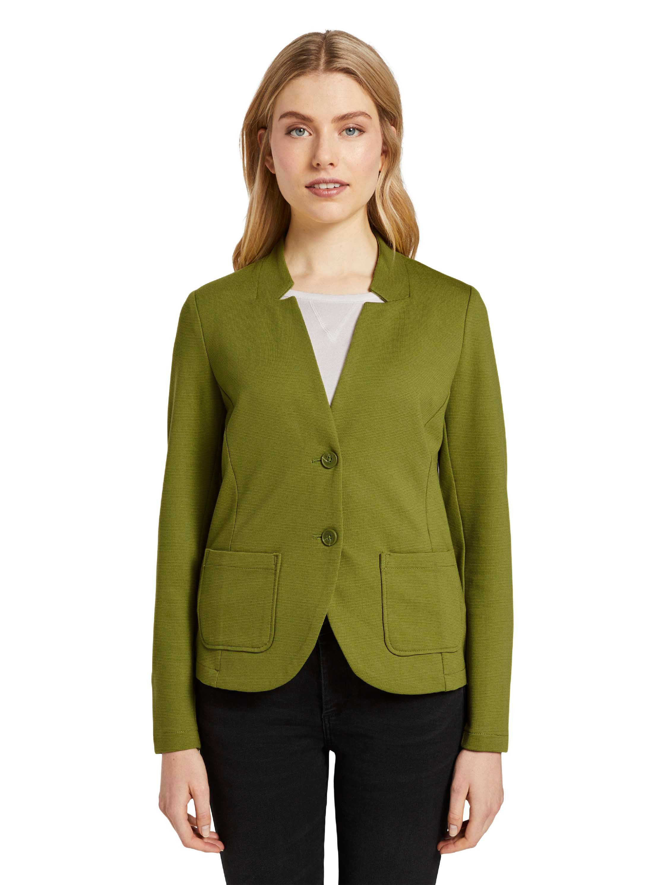 Tom Tailor Denim Kurzblazer Damen Slim Fit mit Ottoman-Struktur