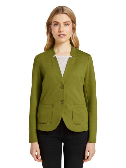 Tom Tailor Denim Kurzblazer Damen Slim Fit mit Ottoman-Struktur