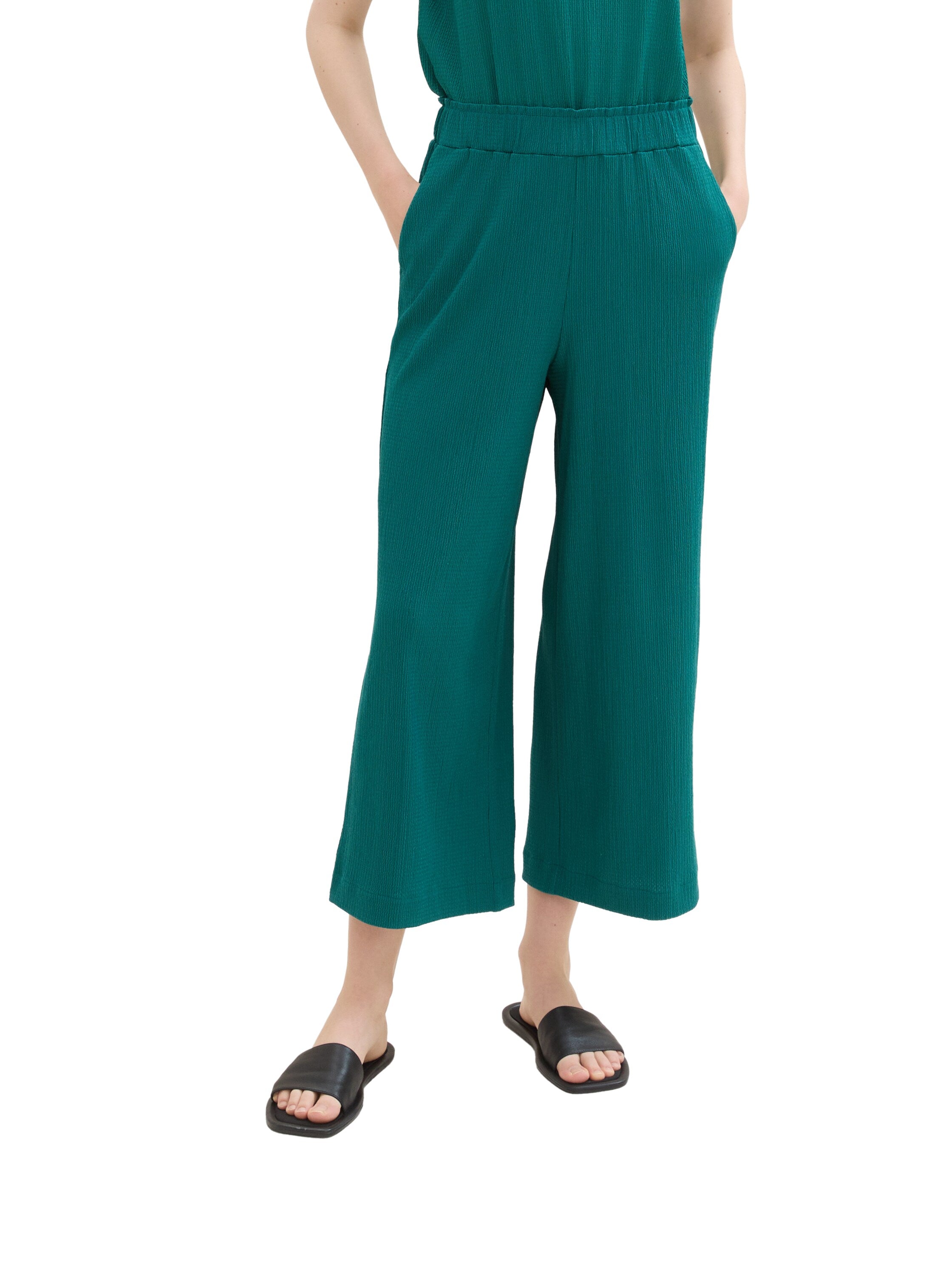 Tom Tailor Denim Male Damen Culotte Fit hoher Bundhöhe weites Bein verkürzte Länge