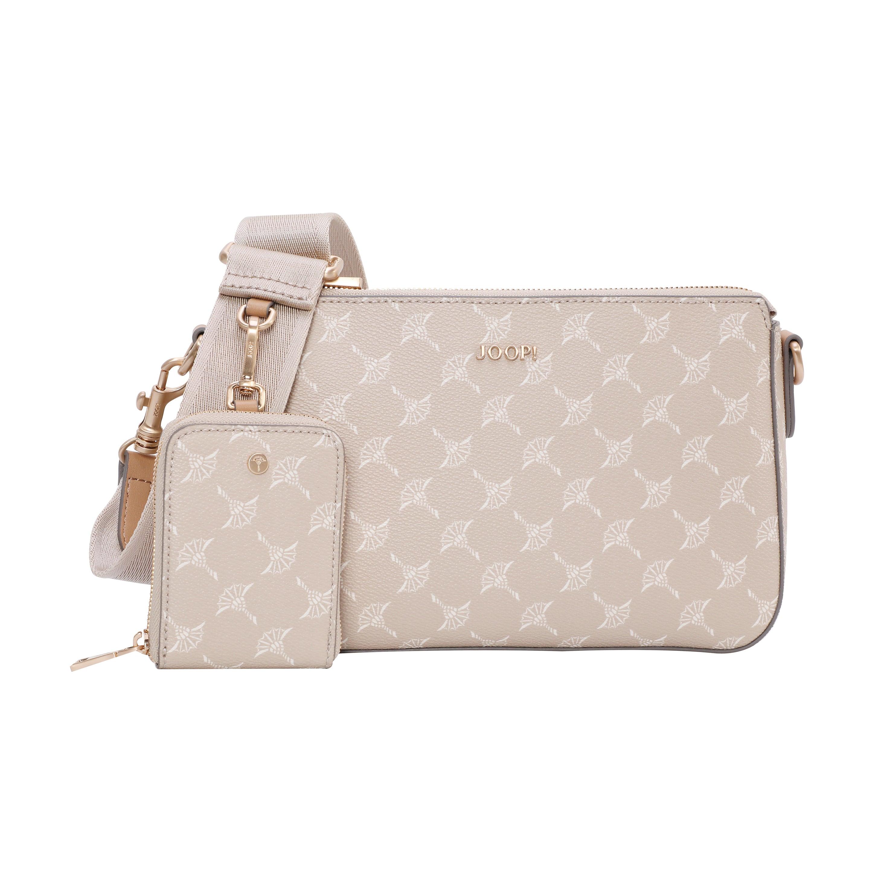 Logoprint Schultertasche Damen Schultergurt herausnehmbares Täschchen