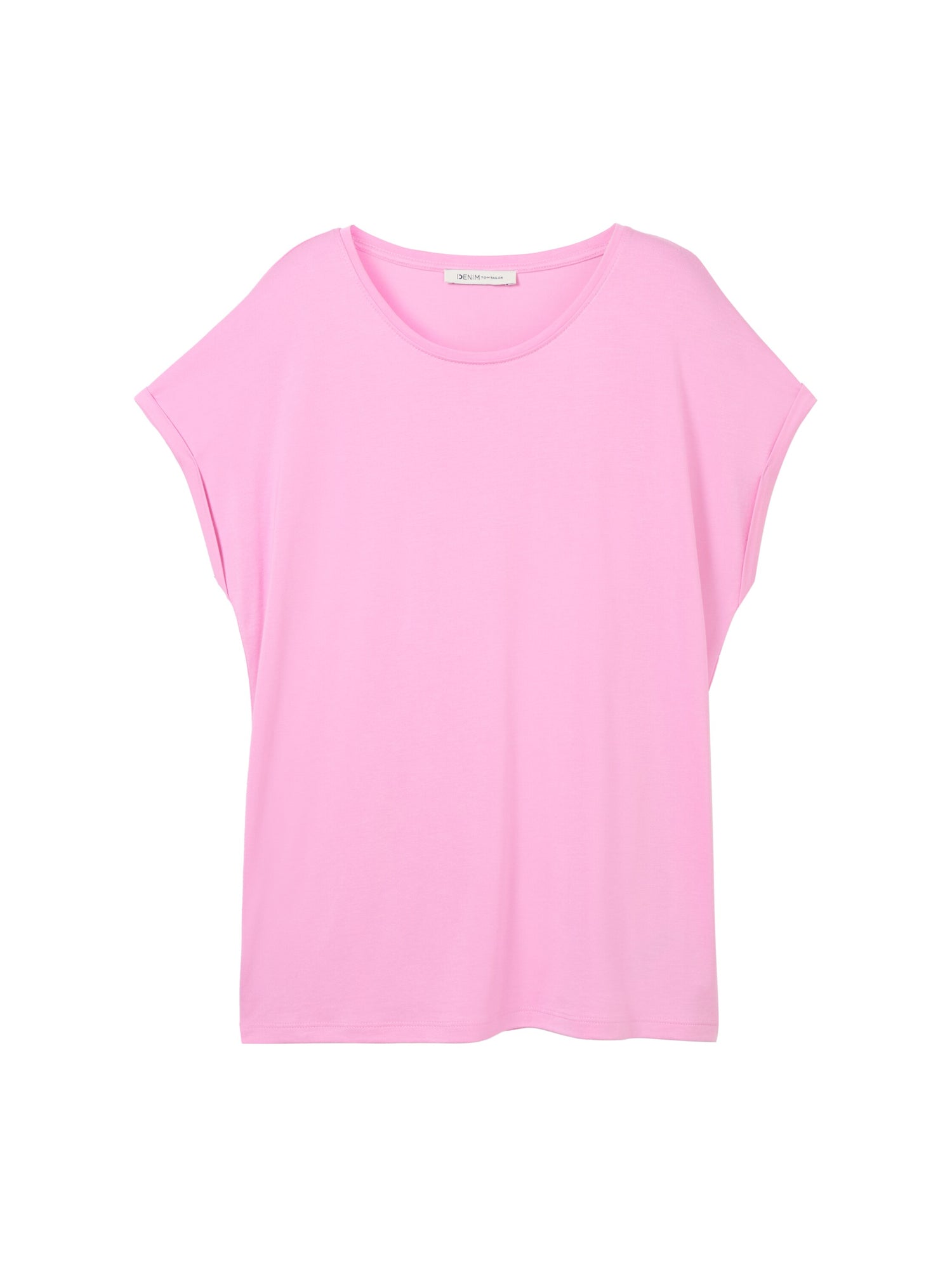 Tom Tailor Damen T-Shirt Loose Fit Rundhals Viskose